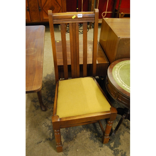 513 - 1930S OAK HIGH BACK DINING CHAIR