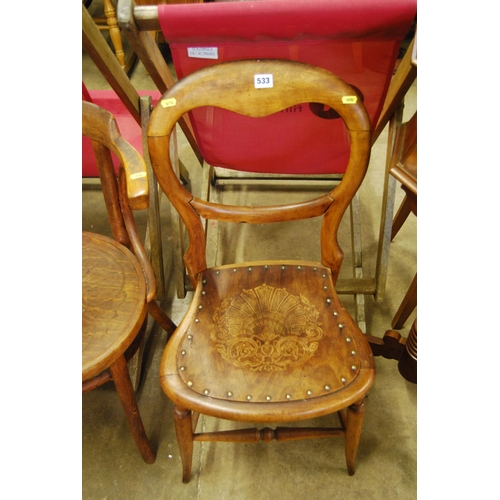 533 - EDWARDIAN BALLOON BACK DINING CHAIR