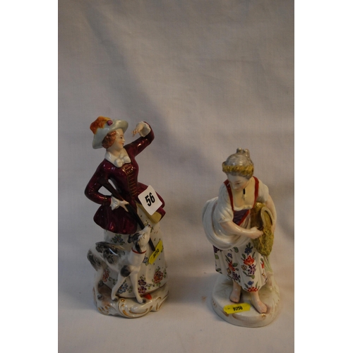 56 - TWO SITZENDORF PORCELAIN FIGURINES 