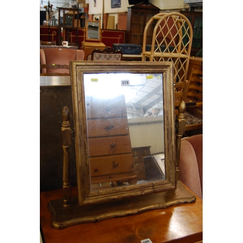 579 - GILDED DRESSING TABLE SWING MIRROR