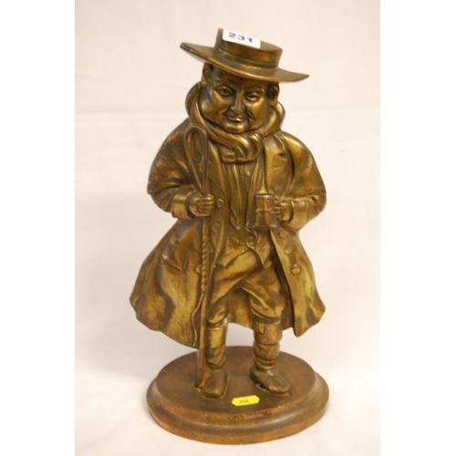 231 - VICTORIAN BRONZED CAST IRON DOORSTOP OF TOM WELLER