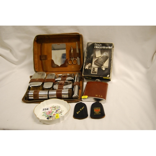 234 - BRAUN INTERCONTINENTAL RECHARGEABLE SHAVER IN ORIGINAL BOX, VINTAGE GENTLEMANS TRAVEL CASE, SPIRIT F... 