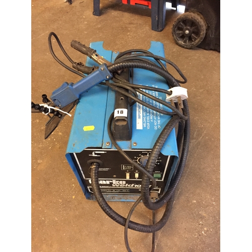 18 - CLARKE WELD 100E WELDER AND BOTTLE