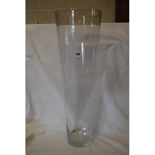 103 - LAGRE TALL GLASS VASE (70CM)