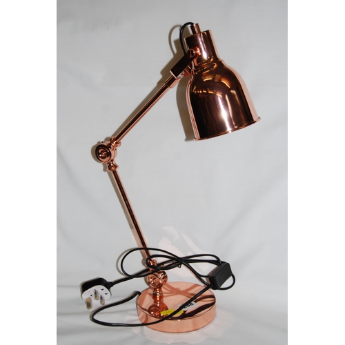 268 - MODERN COPPER ANGLE POISE DESK LAMP