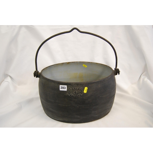 283 - CLARK & CO 4 GALLON CAST IRON COOKING POT