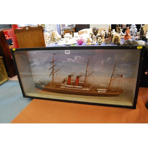 300 - DIORAMA WATERLINE MODEL OF THE AUXILIARY STEAMSHIP 