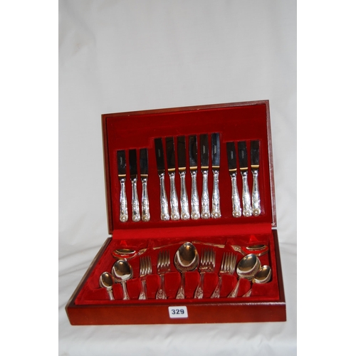 329 - NEWBRIDGE SILVER PLATED CANTEEN OF CUTLERY (44 PIECES)