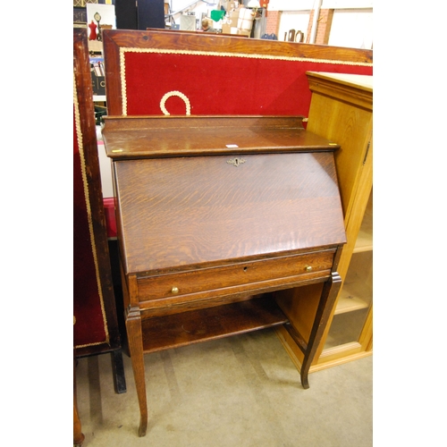 514 - VINTAGE OAK BUREAU FITTED DRAWER 63CM WIDTH X 41CM DEPTH X 105CM HIGH