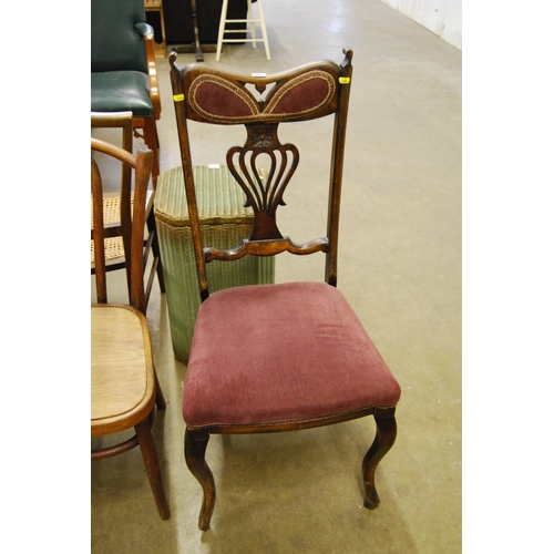 565 - ART NOUVEAU MAHOGANY NURSING CHAIR