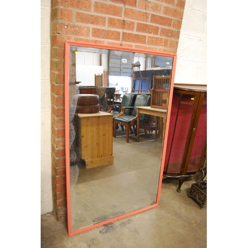 580 - WALL MIRROR IN PAINTED FRAME (A/F) 89CM X 140CM