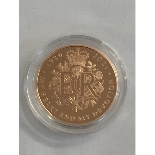 3 - 2021 95TH BIRTHDAY OF HM THE QUEEN, UK GOLD £5 COIN, NO.180 OF 810, OBVERSE TIMOTHY NOAD, REVERSE JO... 