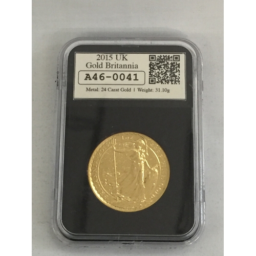 7 - 2015 BRITANNIA GOLD COIN, 31.10g, ISSUE NUMBER A460041