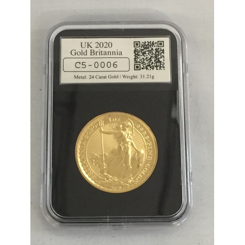 9 - 2020 1oz GOLD BRITANNIA BULLION COIN, OBVERSE BY PHILIP NATHAN, REVERSE BY JODY CLARK, 31.21g, ISSUE... 