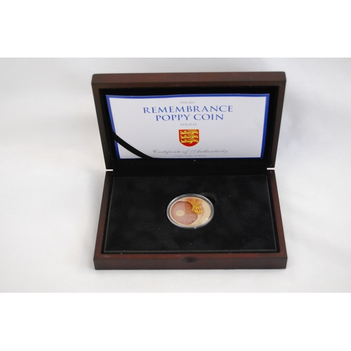 28 - 2017 JERSEY REMEMBRANCE POPPY 5 POUNDS COIN, OBVERSE BY IAN RANK-BROADLEY, LIMITED EDITION, NO.93 OF... 