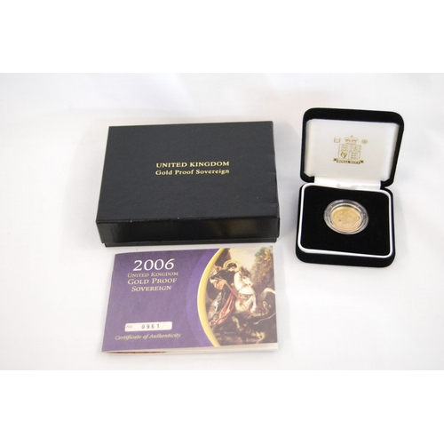 36 - 2006 UK GOLD SOVEREIGN, REVERSE ST GEORGE AND THE DRAGON, OBVERSE BY IAN RANK-BROADLEY, LIMITED EDIT... 