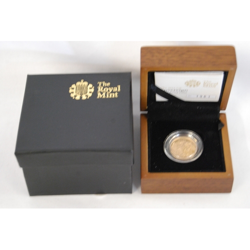 41 - 2011 UK GOLD SOVEREIGN, NO 1961 OF 15000, 7.98g, PROOF