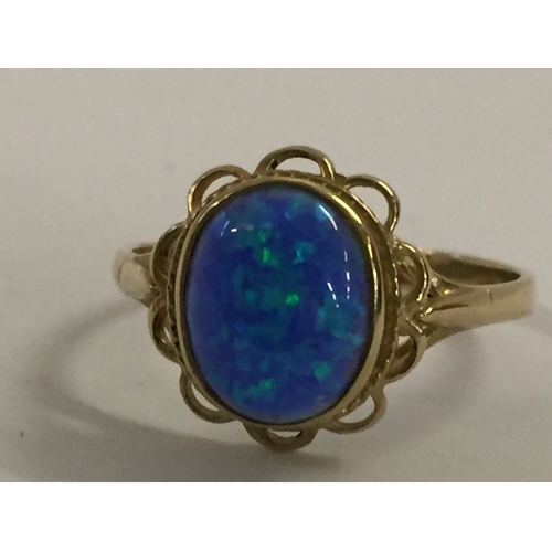 383 - 9CT GOLD RING SET OPAL (2.12g GROSS) SIZE P