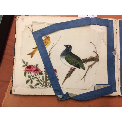 456 - ALBUM OF 10 JAPANESE WATERCOLOUR PAINTINGS OF BIRDS ON RICE PAPER