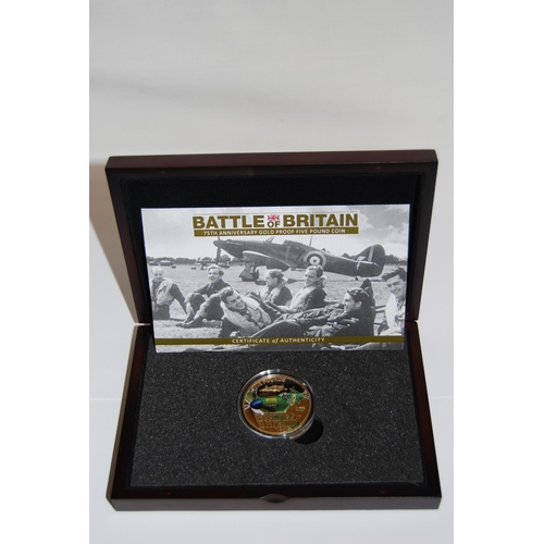 26 - 2015 BATTLE OF BRITAIN 75TH ANNIVERSARY GUERNSEY PROOF 916/1000 GOLF £5, 39.94g (No 25 of 75)