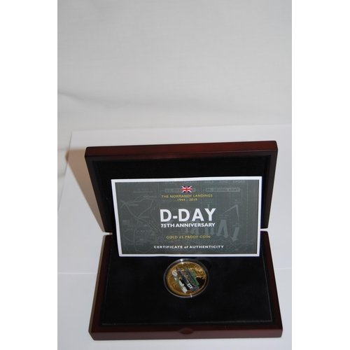 34 - 2019 THE NORMANDY LANDINGS D-DAY 75TH ANNIVERSARY GUERNSEY PROOF £5, 31.10g