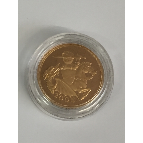 1 - THE 2005 UNITED KINGDOM 22CT GOLD PROOF 4 COIN SOVEREIGN COLLECTION COMPRISING £5 COIN (39.94g), DOU... 