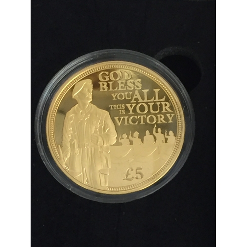 10 - 2020 THE 75TH ANNIVERSARY VICTORY IN EUROPE GUERNSEY PROOF £5 COIN 999/1000, 31.10g (37 OF 75)