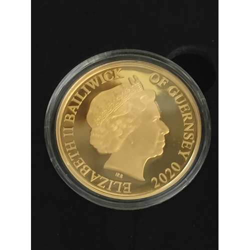 10 - 2020 THE 75TH ANNIVERSARY VICTORY IN EUROPE GUERNSEY PROOF £5 COIN 999/1000, 31.10g (37 OF 75)