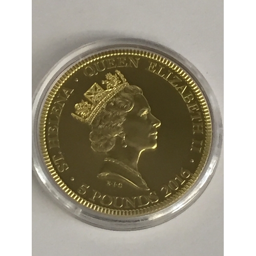 36 - 2016 FIVE GUINEA BICENTENARY EDITION SPECIALLY COMMISSIONED BY THE EAST INDIA COMPANY & ST HELENA TO... 