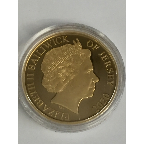 37 - 2020 75TH ANNIVERSARY VE DAY JERSEY PROOF 999/1000 GOLD £5, 31.10g (No 10 of 75)