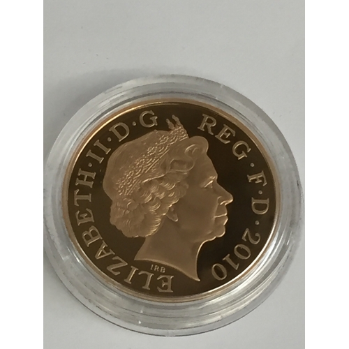 38 - 2010 UK RESTORATION OF THE MONARCHY PROOF £5, 39.94g (No 707 OF 1200)