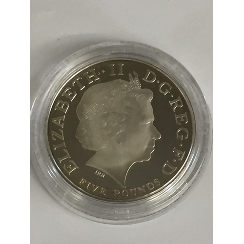 44 - 2008 UK QUEEN ELIZABETH I UK SILVER PROOF £5 COIN, 28.28g, LIMITED EDITION, 20000