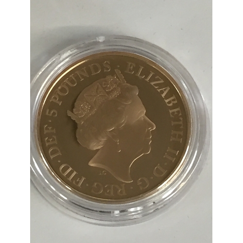 50 - 2018 65TH ANNIVERSARY OF H.M QUEEN ELIZABETH II CORONATION UK, 39.95g, GOLD £5 COIN, PROOF (543 OF 6... 