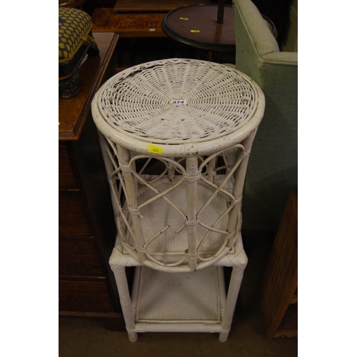 574 - 2 WHITE PAINTED BAMBOO STANDS