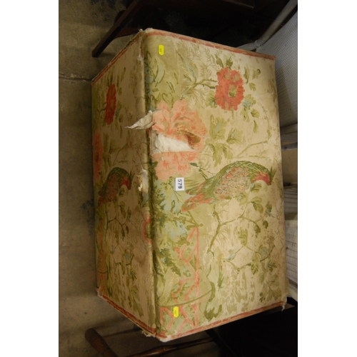 579 - LATE VICTORIAN UPHOLSTERED BOX OTTOMAN 78CM WIDTH X 45CM DEPTH X 50CM HIGH