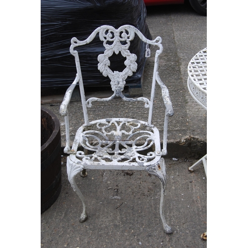 805 - PAINTED METAL GARDEN ARMCHAIR