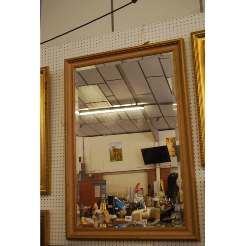 301 - BEVELLED WALL MIRROR IN GILT FRAME 68CM WIDTH X 99CM LENGTH