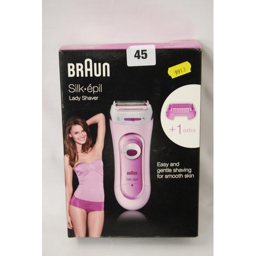 45 - BRAUN SILKEPIL LADY SHAVER (NEW)