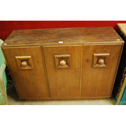 535 - RETRO OAK CUPBOARD FITTED 3 DOORS