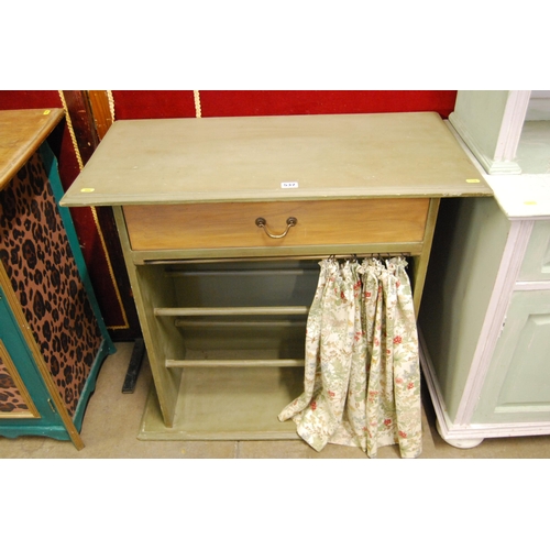 537 - PAINTED SHOE CUPBOARD FITTED DRAWER