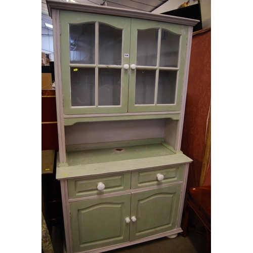 538 - PAINTED KITCHEN DRESSER 105CM WIDTH X 46CM DEPTH X 183CM HIGH