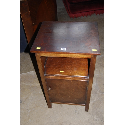 645 - MAHOGANY BEDSIDE CUPBOARD