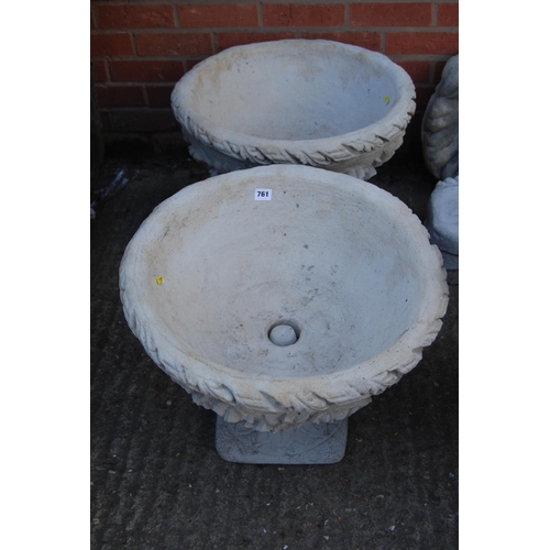 761 - PAIR OF LARGE PLANTERS ON PEDESTALS