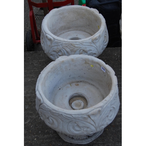 772 - PAIR OF ACANTHUS LEAF PLANTERS