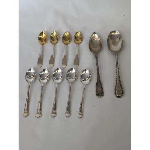 15 - 2 SILVER SPOONS AND QUANTITY OF OTHERS