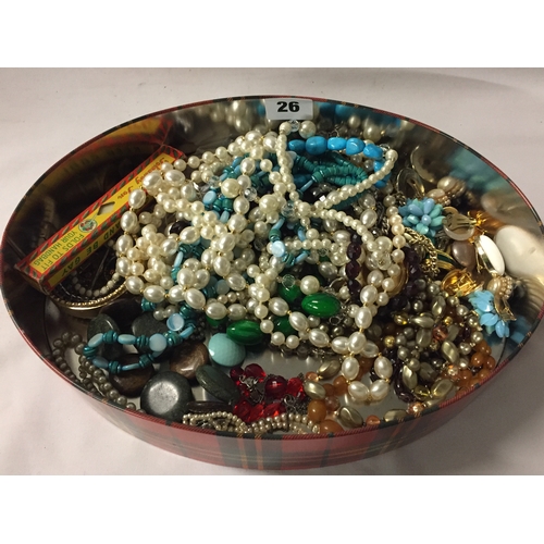 26 - QUANTITY OF COSTUME JEWELLERY