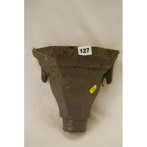 127 - VINTAGE CAST IRON DRAIN HOPPER