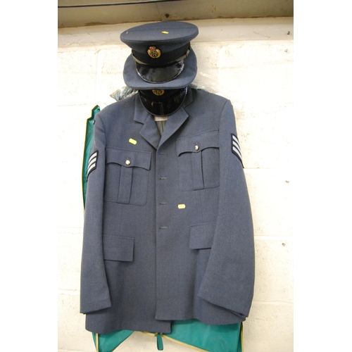 150 - RAF SARGEANTS DRESS JACKET & 2 CAPS