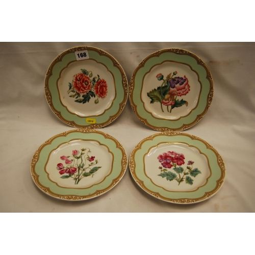 168 - SET OF 4 ANDREA BY SADEK FRENCH FLORAL COLLECTORS PLATES, MADE IN JAPAN