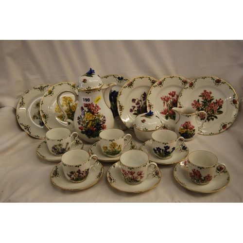 190 - CONTINENTAL BONE CHINA TEA SERVICE DECORATED 